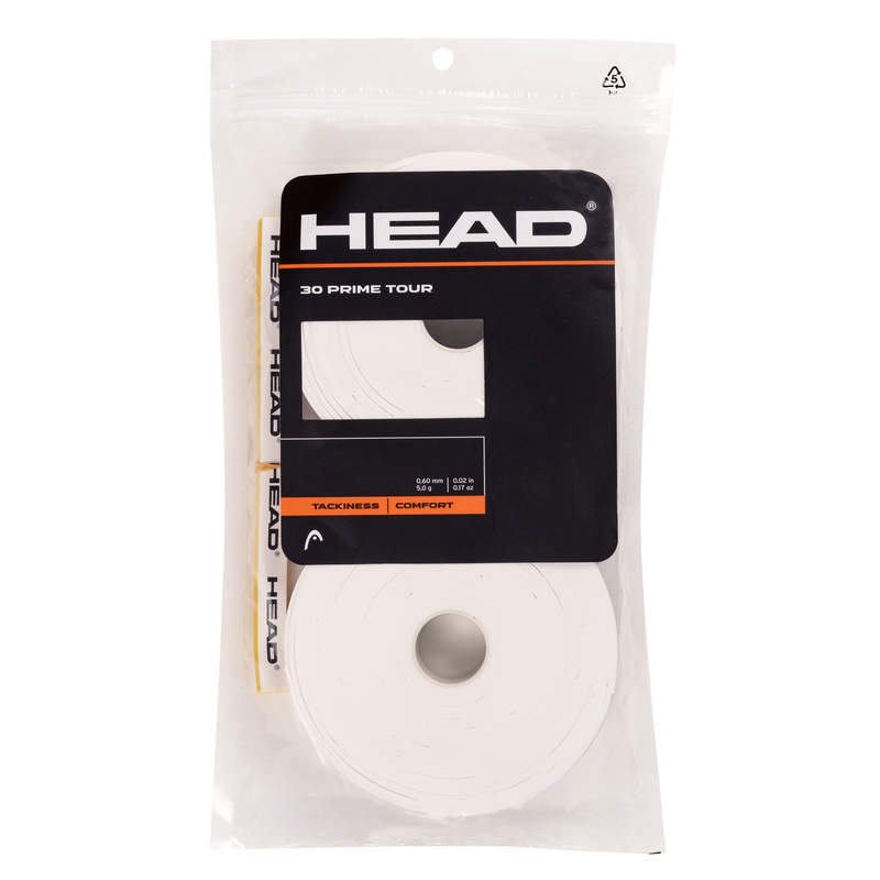 Head Prime Tour -päälligrippi (30-Pack, valkoinen)