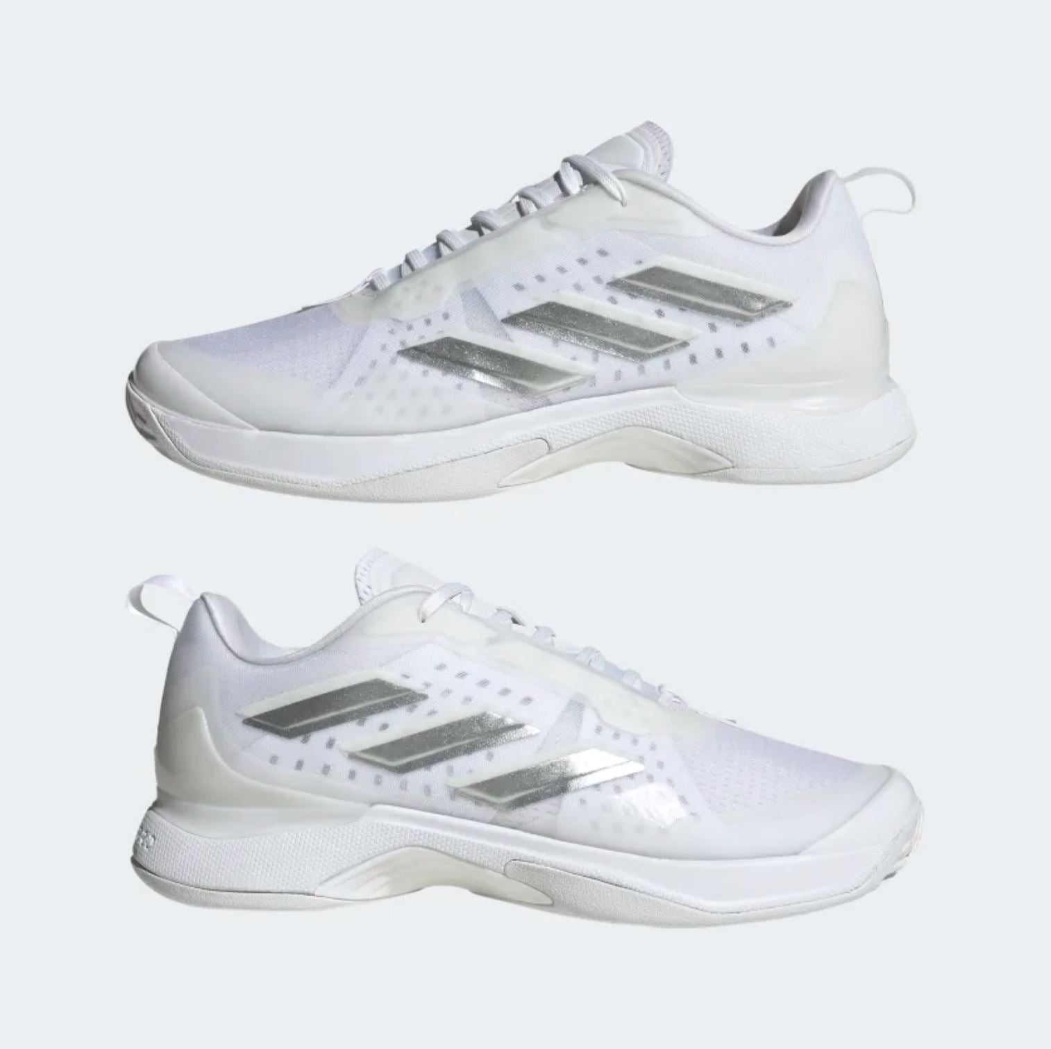 Adidas Avacourt -kengät (Pilvenvalkoinen/Metallinhopea/Pilvenvalkoinen)