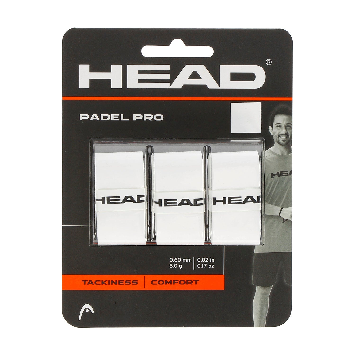 Head Padel Pro -päälligrippi (3-Pack, Valkoinen)