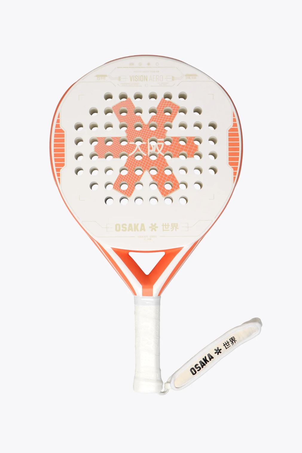 Osaka Vision Aero Control 2023 -padelmaila (Valkoinen/Persikka)