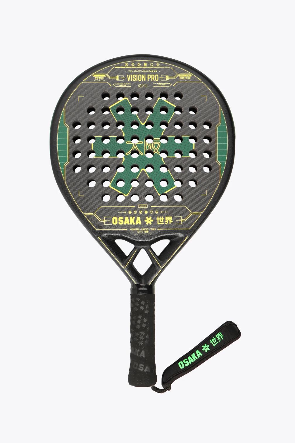 Osaka Vision Pro Control Touch 2023 -padelmaila (Vihreä/Keltainen)