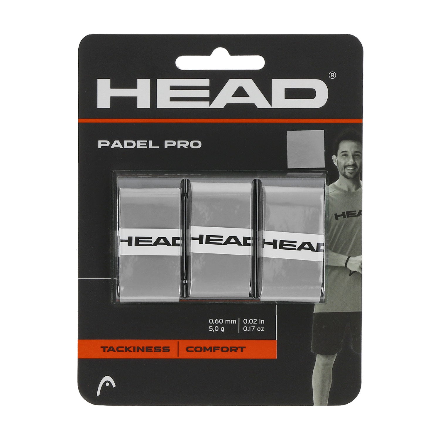 Head Padel Pro -päälligrippi (3-Pack, Harmaa)