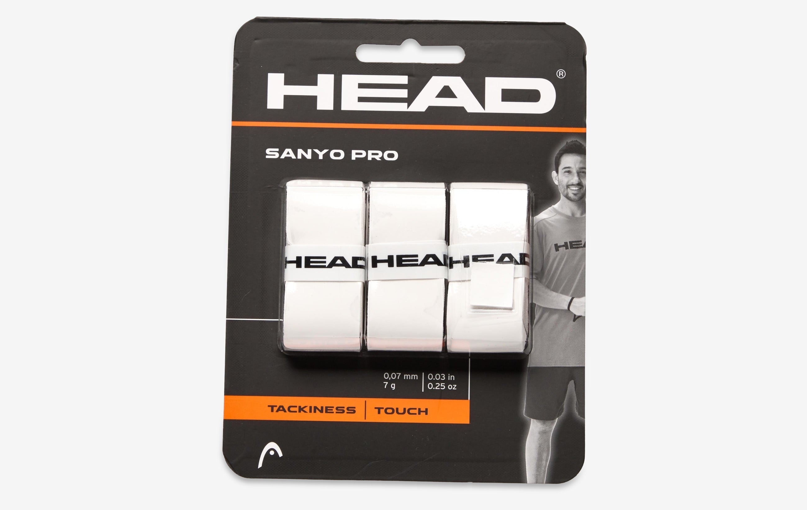 Head Sanyo Pro -päälligrippi (Valkoinen, 3 kpl)