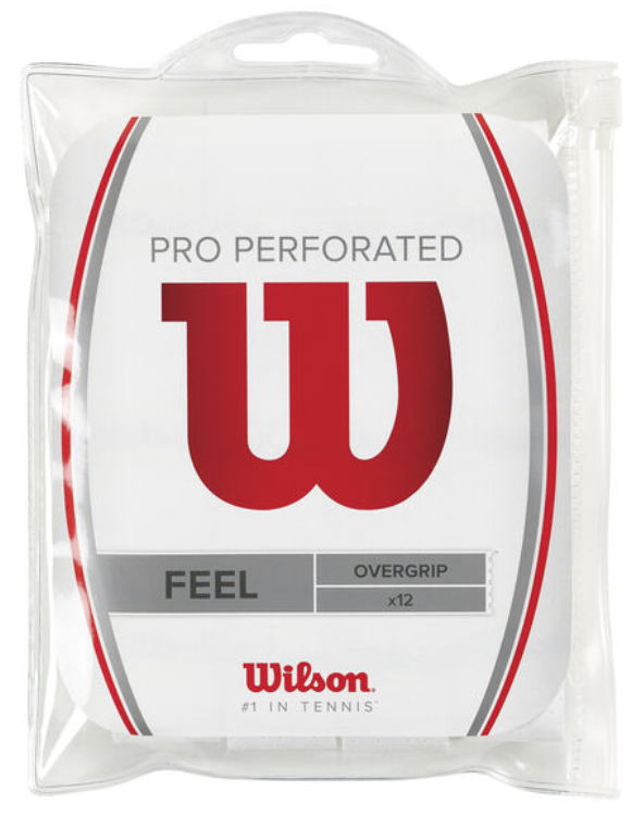 Wilson Pro -päälligrippi, rei'itetty (12-pack, Valkoinen)