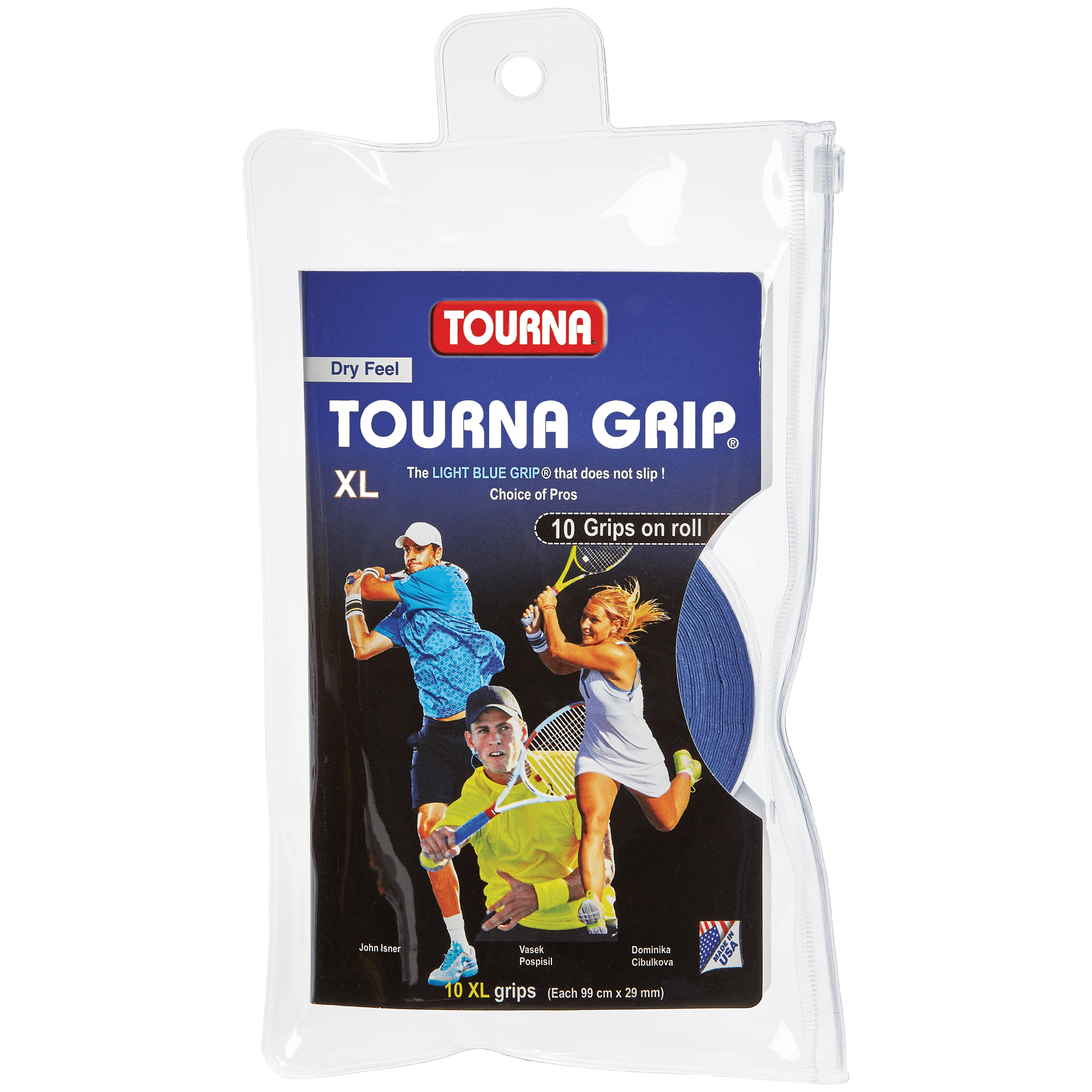 Tourna Grip XL Dry Feel -päälligrippi 10 kpl (sininen)